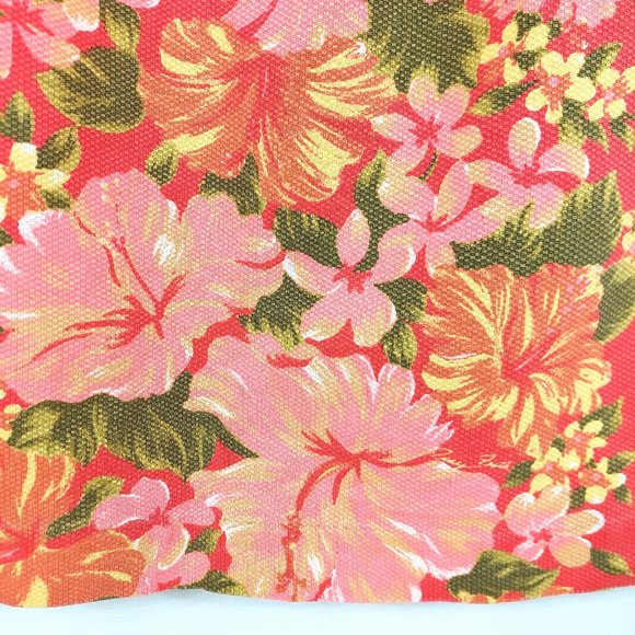 Tracy Feith Hawaiian Hibicus Orange Floral Boho V-neck Shift Dress - Picture 5 of 12